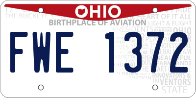 OH license plate FWE1372