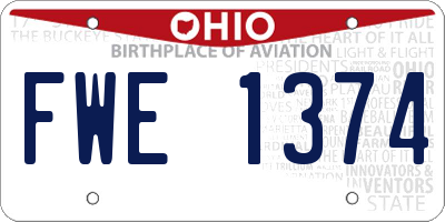 OH license plate FWE1374