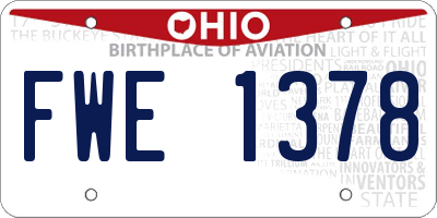 OH license plate FWE1378