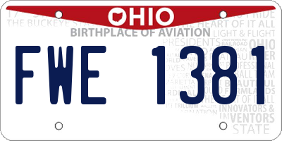 OH license plate FWE1381