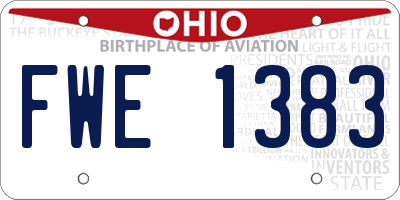 OH license plate FWE1383