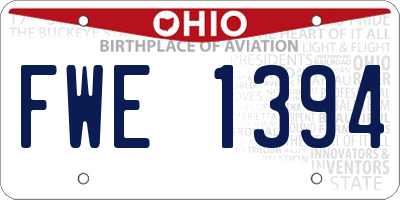 OH license plate FWE1394