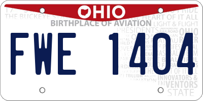 OH license plate FWE1404