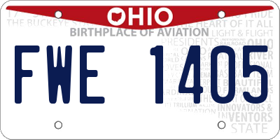 OH license plate FWE1405