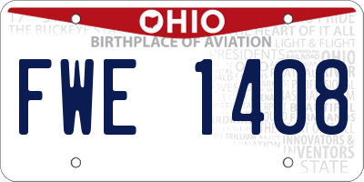OH license plate FWE1408