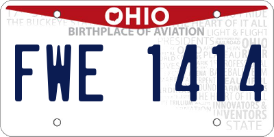 OH license plate FWE1414
