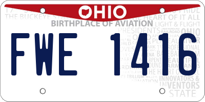 OH license plate FWE1416