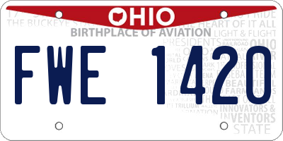 OH license plate FWE1420