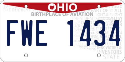 OH license plate FWE1434