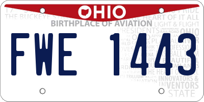 OH license plate FWE1443