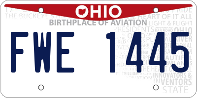 OH license plate FWE1445