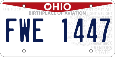 OH license plate FWE1447