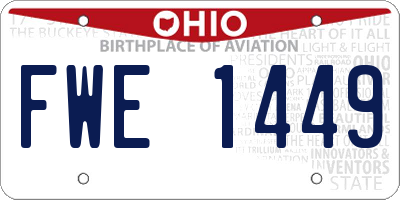 OH license plate FWE1449