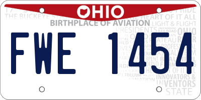 OH license plate FWE1454