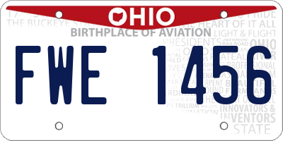 OH license plate FWE1456