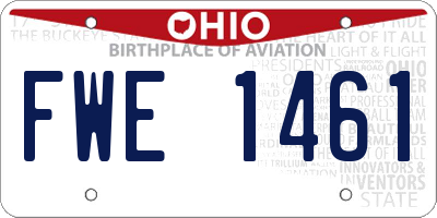 OH license plate FWE1461