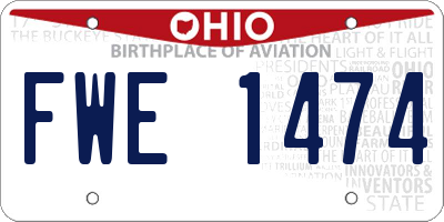 OH license plate FWE1474