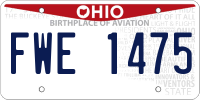 OH license plate FWE1475