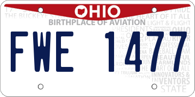 OH license plate FWE1477