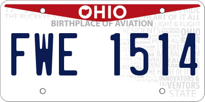 OH license plate FWE1514