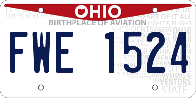 OH license plate FWE1524