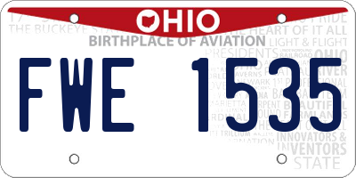 OH license plate FWE1535