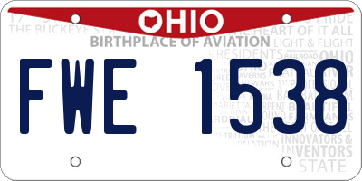 OH license plate FWE1538