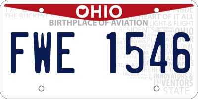 OH license plate FWE1546