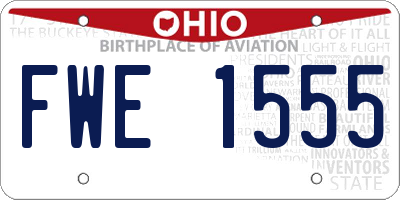 OH license plate FWE1555