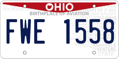 OH license plate FWE1558