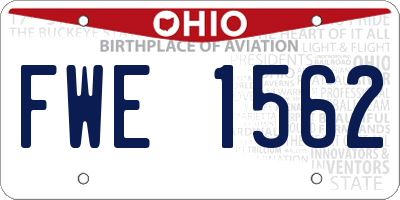 OH license plate FWE1562
