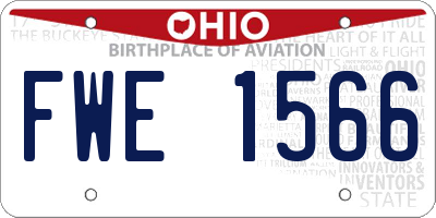 OH license plate FWE1566