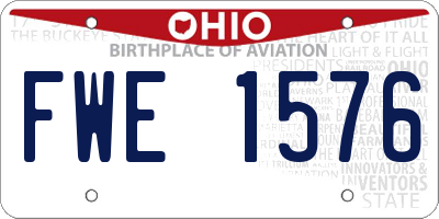 OH license plate FWE1576