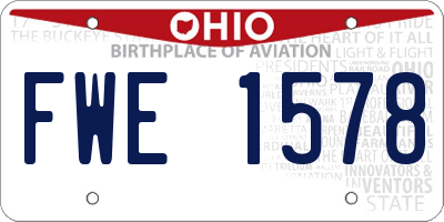 OH license plate FWE1578