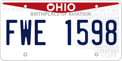 OH license plate FWE1598
