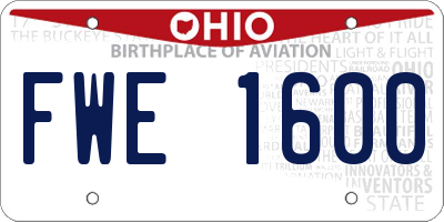 OH license plate FWE1600