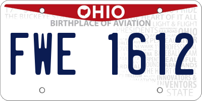 OH license plate FWE1612