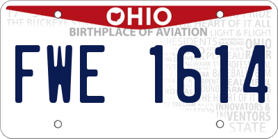 OH license plate FWE1614