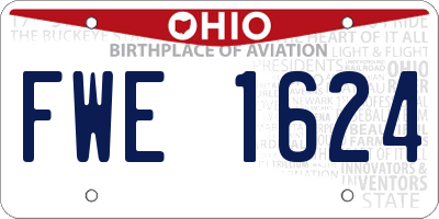 OH license plate FWE1624