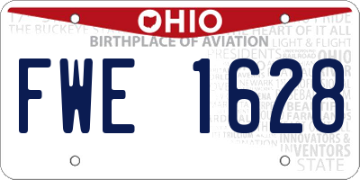 OH license plate FWE1628