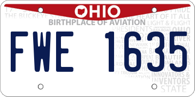 OH license plate FWE1635