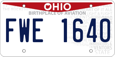 OH license plate FWE1640