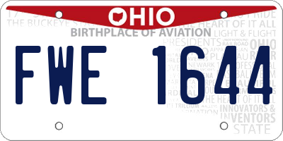 OH license plate FWE1644