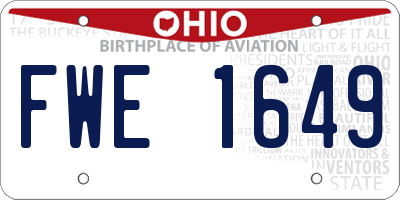 OH license plate FWE1649