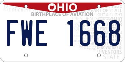OH license plate FWE1668