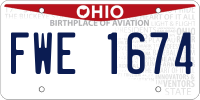 OH license plate FWE1674