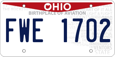 OH license plate FWE1702