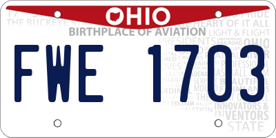 OH license plate FWE1703