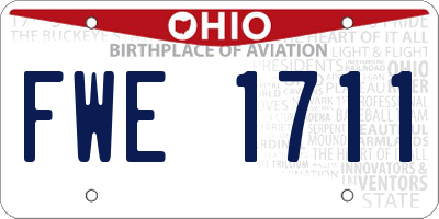 OH license plate FWE1711