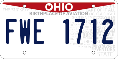 OH license plate FWE1712